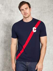 Manfinity NXTstreet Men Letter Patched Tee - Navy Blue - View 4