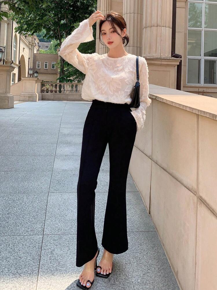 Casual Business Lace Long Sleeve Blouse For Women Going Out Tops Sheer,Fall Women Clothes