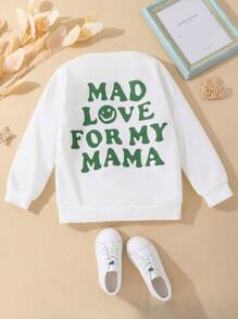 SHEIN Young Boy Slogan Graphic Sweatshirt - White - View 1