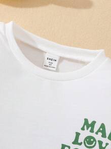 SHEIN Young Boy Slogan Graphic Sweatshirt - White - View 4