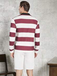 Manfinity VCAY Men Letter Patched Polo Tee & Shorts - Multicolor - View 2