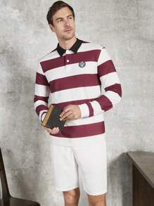 Manfinity VCAY Men Letter Patched Polo Tee & Shorts - Multicolor - View 6