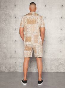 Manfinity VCAY Nam In hoa Paisley Áo sơ mi & Eo dây rút Quần short Without Tee - Nhiều màu - Xem 6