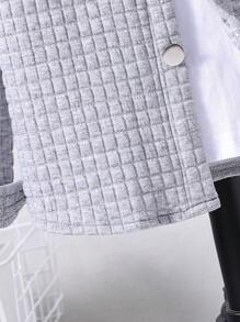 SHEIN Young Boy 1pc Flap Pocket Button Front Coat - Grey - View 4