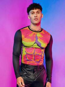 FeverCity Hombres Camiseta mapa de calor corporal con estampado - Multicolor - Ver 1