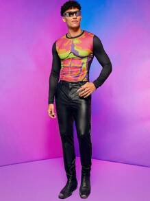 FeverCity Hombres Camiseta mapa de calor corporal con estampado - Multicolor - Ver 5