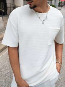 Manfinity Hypemode Nam Chất rắn Áo thả vai  & Quần short - Màu be - Xem 3