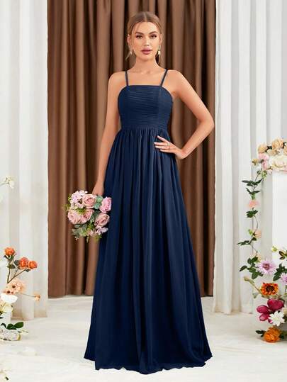 Crisscross Side Chiffon Bridesmaid Dress