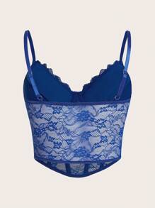 SHEIN ICON Lace Cami Top - Royal Blue - View 2