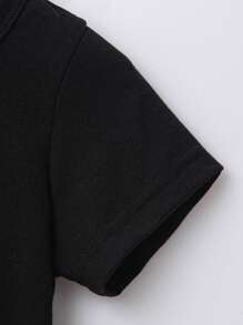 SHEIN 男嬰字母圖案T恤 - 彩色 - 查看 3