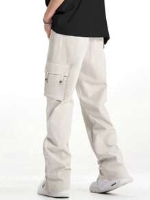 Manfinity Hypemode Men Flap Pocket Side Cargo Trousers - Beige - View 2