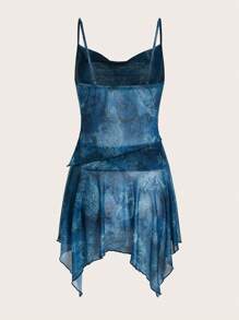 ROMWE PUNK Floral & Paisley Print Cami Top & Asymmetrical Hem Skirt - Multicolor - View 2