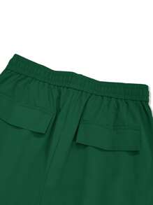 Manfinity EMRG Loose Fit Men's Letter Detail Patched Drawstring Waist Shorts - Mint Green - View 7