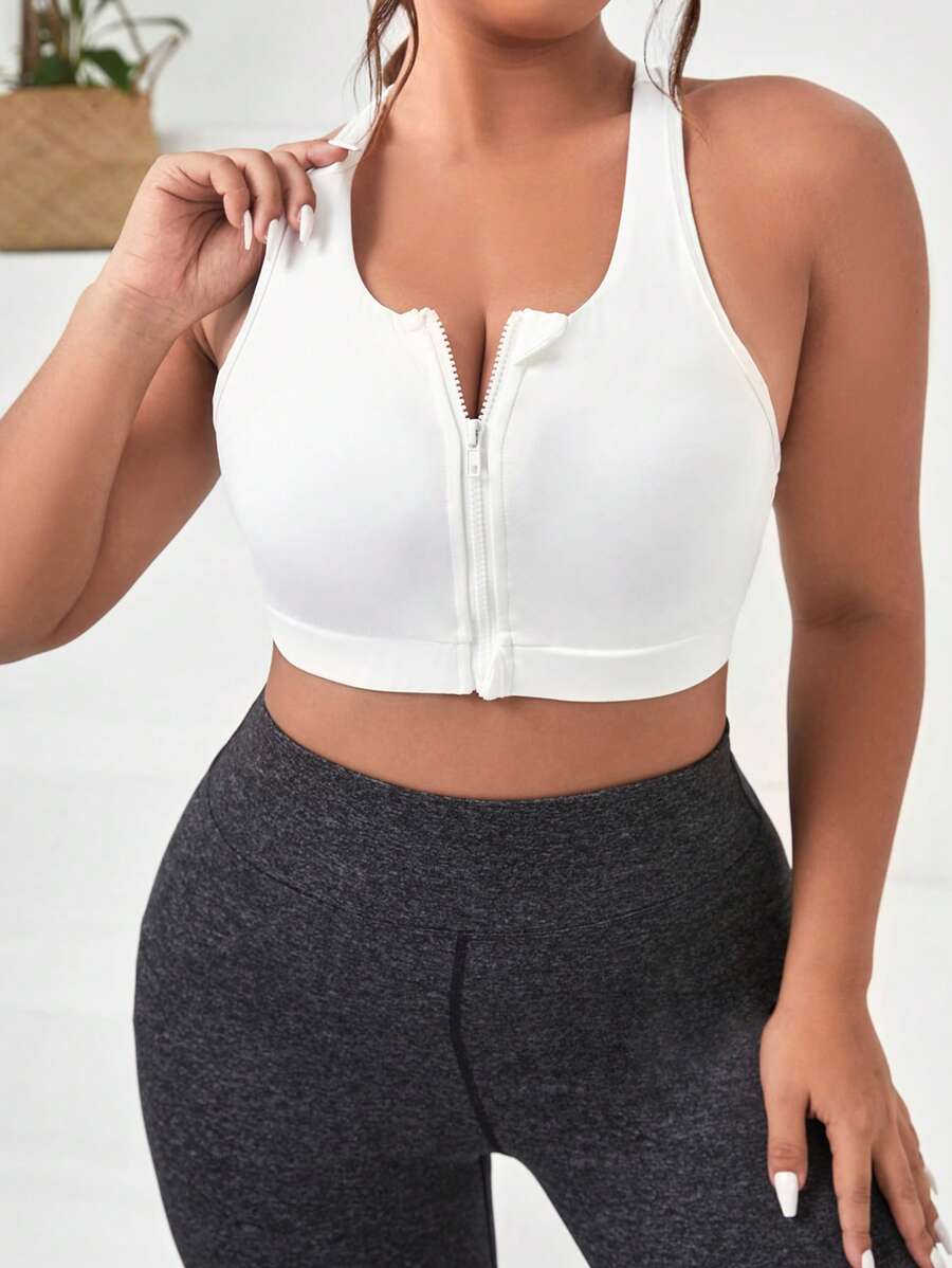 Yoga Basic 大碼拉鏈開襟工字運動型文胸