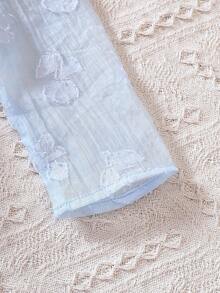 女嬰貼花襯衫&紙袋腰短褲&吊帶上衣 - 藍白色 - 查看 5