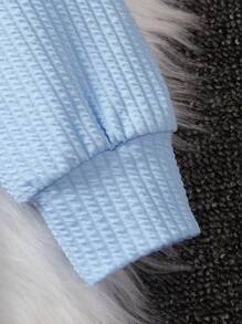 SHEIN Cô Gái Trẻ Đồ trang trí hoa Váy có thắt lưng - Màu xanh lam - Xem 7