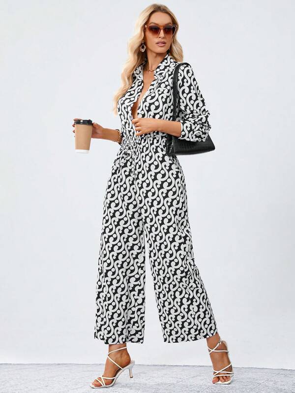 GENKIRA 滿版印花襯衫&闊腿褲