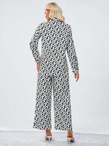 Aveloria 滿版印花襯衫&闊腿褲