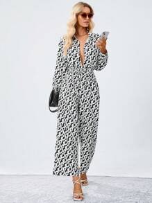 Aveloria 滿版印花襯衫&闊腿褲