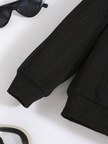 SHEIN Bộ 2 món/Bộ áo len dệt kim cổ cao tay dài thường ngày cho bé trai mới biết đi + quần cạp chun kẻ caro, chất liệu nỉ dày dặn - Nhiều màu - Xem 3