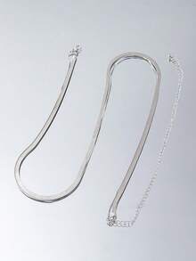 SHEIN ICON 時尚極簡風格多層腰鏈適合女士日常裝飾 - 銀色 - 查看 6