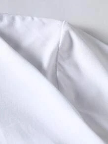 Manfinity Roghcode 男士卡通蘑菇&標語圖案T恤 - 白色 - 查看 5