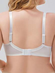 Plus Jacquard Wireless Bralet - White - View 2