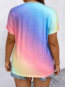 SHEIN LUNE Hơn Bóng Cắt ra phía trước Tay áo dơi Áo thun - Nhiều màu - Xem 2