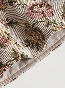 SHEIN MOD Floral Print Button Front Halter Top - Multicolor - View 3