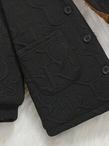 SHEIN Baby Jungen Mantel mit Kapuze, Zwei Taschen, Teddy Futter, ohne Pullover