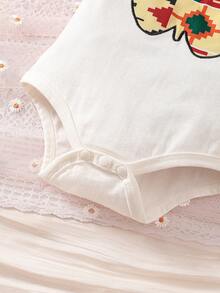 女嬰蝴蝶圖案連體衣和紙袋腰半身裙和頭巾 - 彩色 - 查看 3