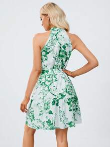 SHEIN Clasi 印花腰帶掛脖連衣裙 - 彩色 - 查看 2