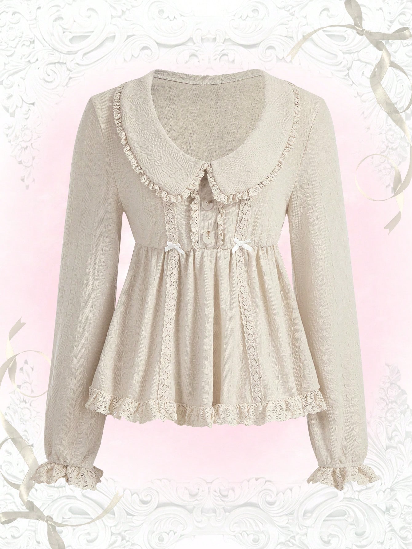 ROMWE Kawaii Peter Pan Collar Peplum Tee