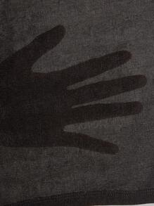 SHEIN VCAY Solid Batwing Sleeve V Neck Tee - Black - View 7