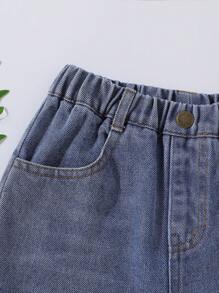 Young Boy Ripped Straight Leg Jeans - Medium Wash - View 4