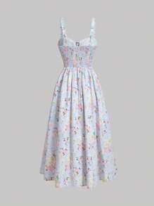 SHEIN MOD Floral Print Knot Front Cami Dress - Multicolor - View 2