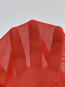 SHEIN EZwear Chất rắn Xù Cami ngọn - Đỏ - Xem 6