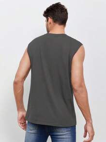 Manfinity NXTstreet 男士印花背心上衣 - 深灰色 - 查看 2