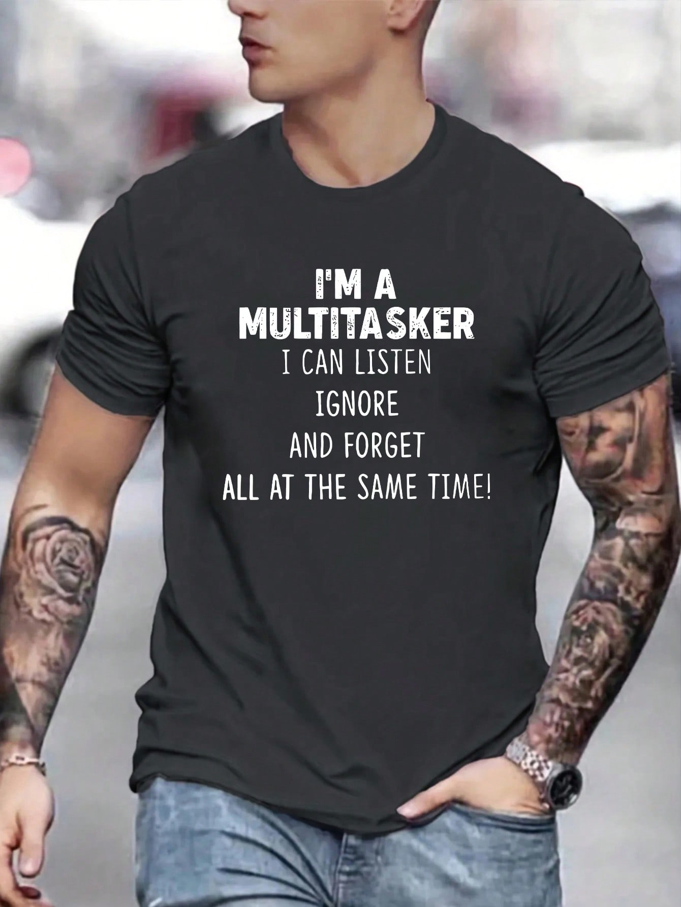 Men Slogan Graphic Tee