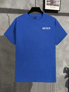 Manfinity RebelGame Hombres Camiseta con estampado de slogan y dibujos animados - azul real - Ver 2