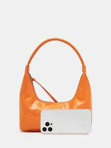 BizChic 中等的單肩包素色鏈條帶簡約風格 - 橘色 - 查看 2