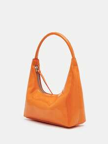 BizChic 中等的單肩包素色鏈條帶簡約風格 - 橘色 - 查看 3