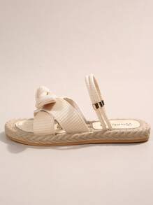 Women's Fashionable Versatile Flat Slip-On Loafers - Beige - View 3