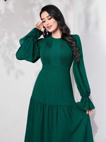 Modelyn Flounce Sleeve Ruffle Hem Dress