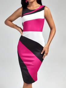 SHEIN Clasi 撞色緊身洋裝 - 彩色 - 查看 3