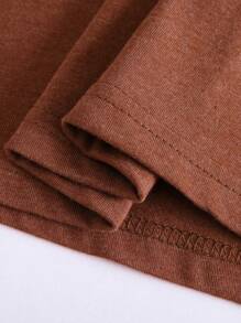 INAWLY Cat Print Tee - Rust Brown - View 4