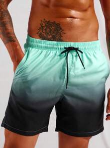 Manfinity Swimmode Männer Badehose mit Farbverlauf, Tunnelzug,