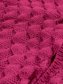 SHEIN WYWH One Shoulder Twist Front Crop Top - Hot Pink - View 3