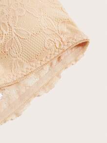 Women's Apricot Lace Tube Top Bralette With Scallop Trim, Casual Comfy Medium Stretch Design - Apricot - View 4