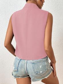 SHEIN Privé 素色開門襟馬甲西裝外套